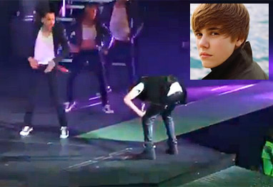 Durante um show o cantor Justin Bieber vomita em pleno palco