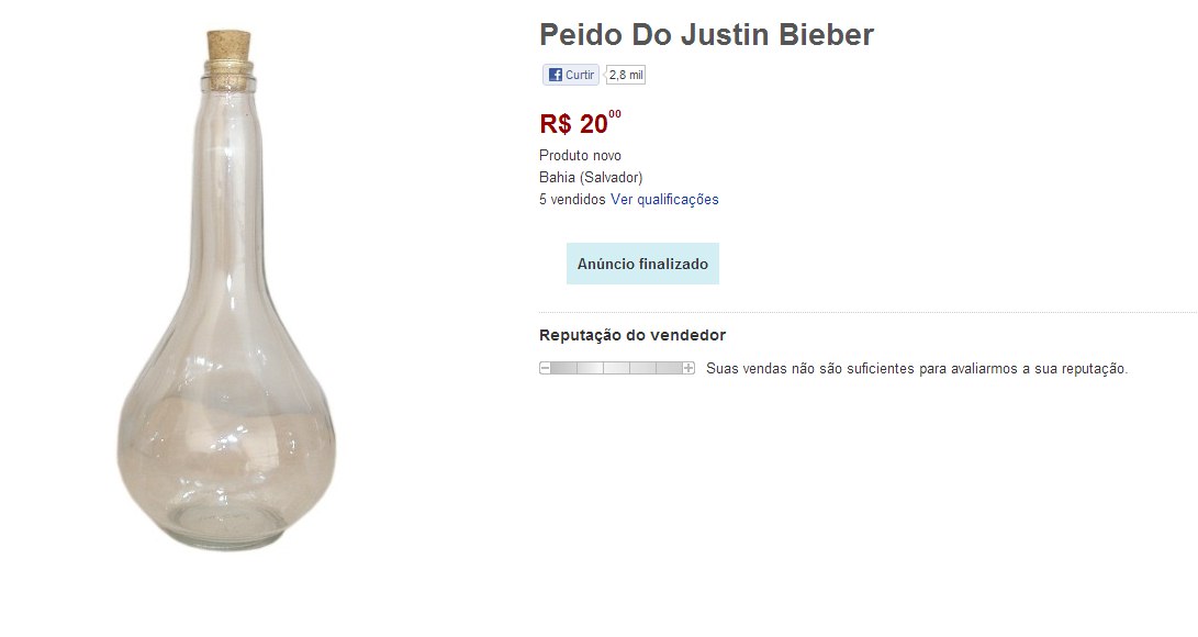 Peido do Justin Bieber é vendido na internet